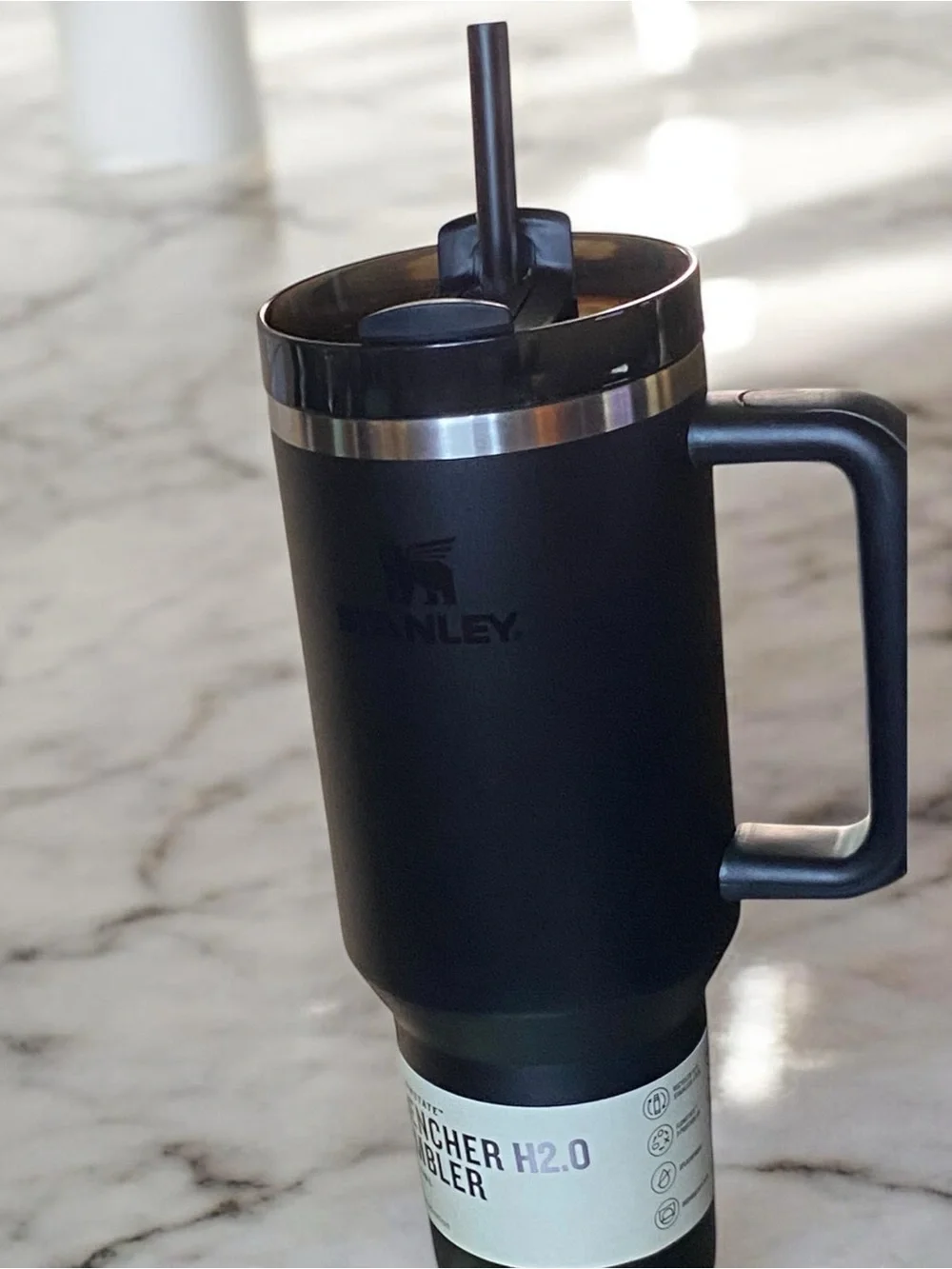 Stanley 40oz Quencher H2.0 FlowState Travel Tumbler - Black Tonal NTW